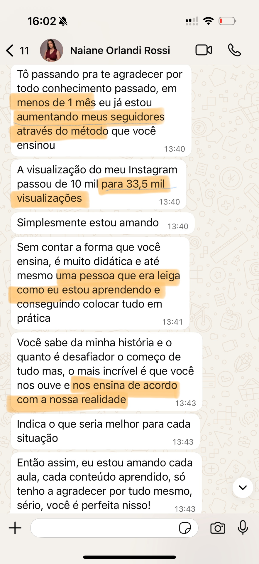 Depoimento Naiane Orlandi Rossi